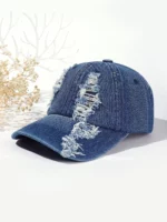 Baseball Caps Vintage Washed Distressed Cap Fashion Sports Denim Hats Plain women Men Dad Caps - Image 4