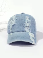 Baseball Caps Vintage Washed Distressed Cap Fashion Sports Denim Hats Plain women Men Dad Caps - Image 3